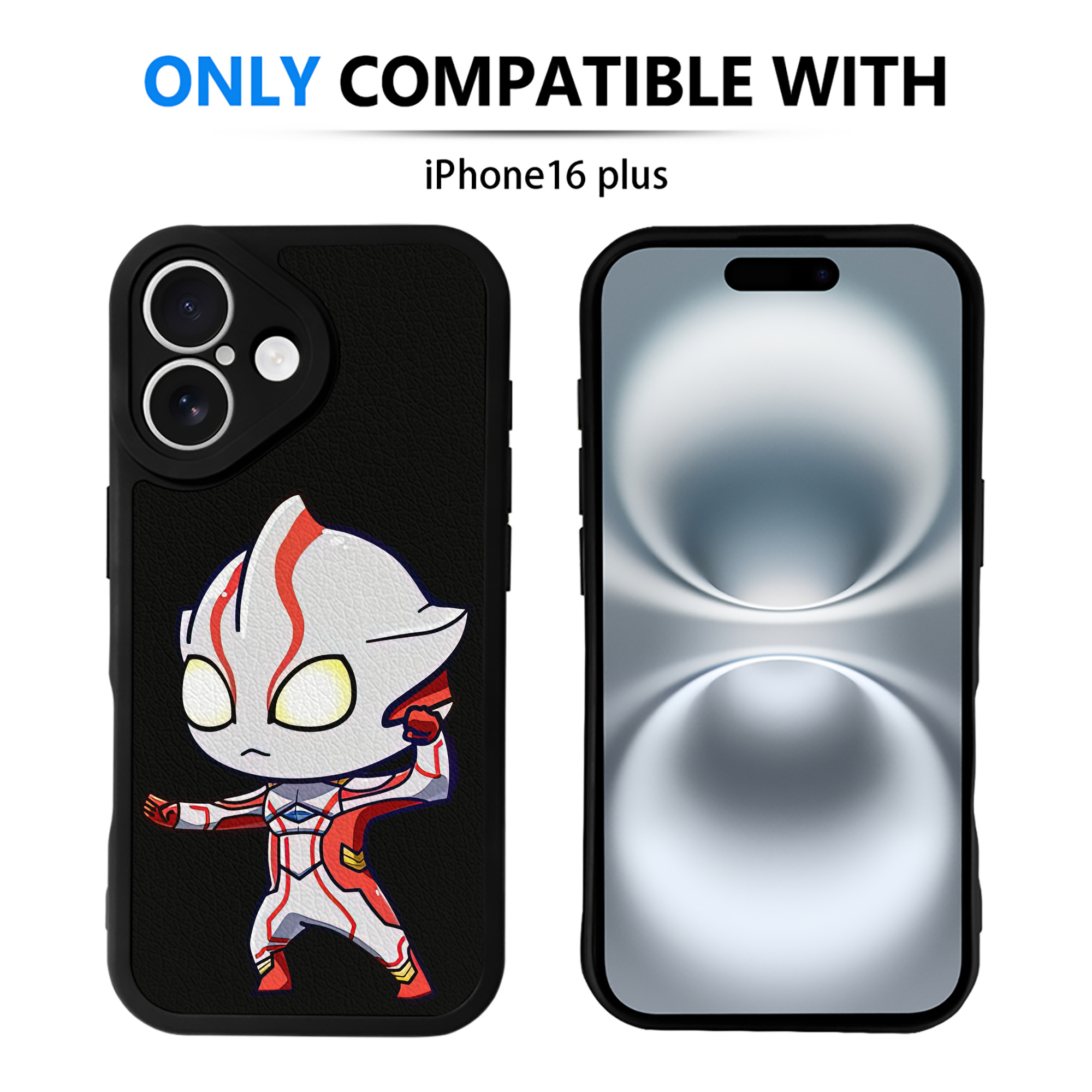 （画像用） ウルトラマン Ultraman 【iPhone 16シリーズ対応】シリコンスマホケース（レザー調） 材質：シリコン